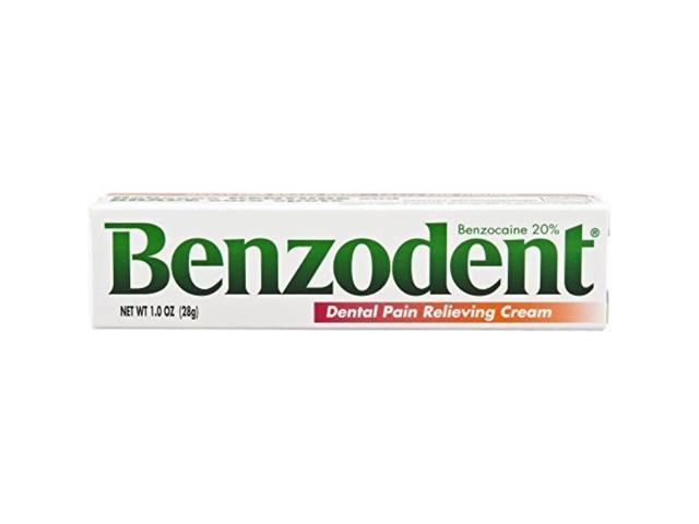 benzodent dental pain relieving cream topical anesthetic, 1 ounce tube