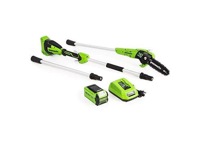 Photo 1 of ***FOR PARTS, DOES NOT WORK*** greenworks 8inch 40v cordless pole saw, 2ah battery, ps40l210