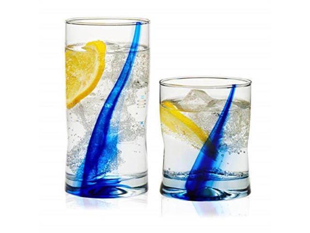 Photo 1 of **ONE LARGE GLASS MISSING**
libbey blue ribbon impressions 16piece tumbler and rocks glass set