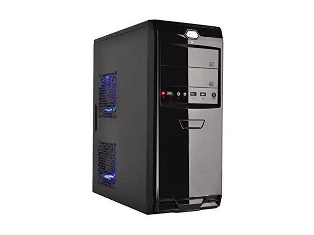 Black iMicro IM253U5 ATX Mid Tower Computer Case with Ul Certified 500W Power Supply 