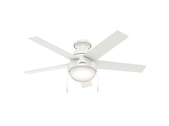 Hunter Indoor Low Profile Ceiling Fan With Light And Pull Chain