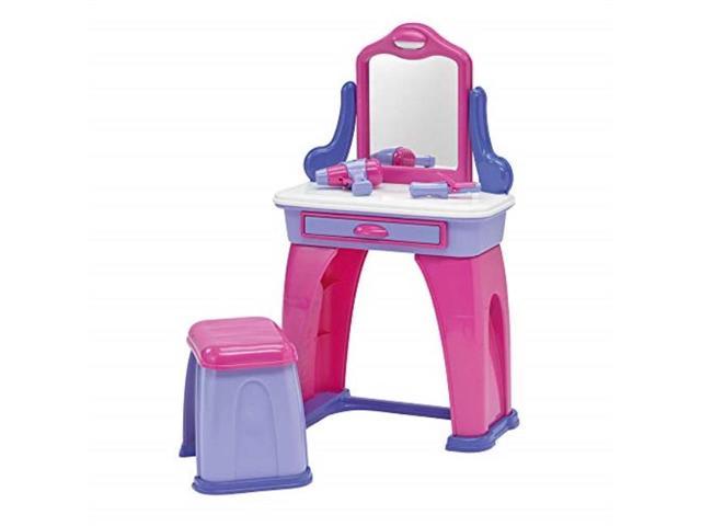 American Plastic Toys My Very Own Vanity Play Set With Accessories Include Comb Three Hair Accessories Cell Phone Curling Iron Hair Dryer And A Colorful Label Sheet Newegg Com