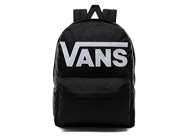vans black white backpack