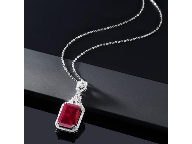 MMC Silver Necklaces Round 3.58ct Ruby Fashion Jewelry Womens Pendants