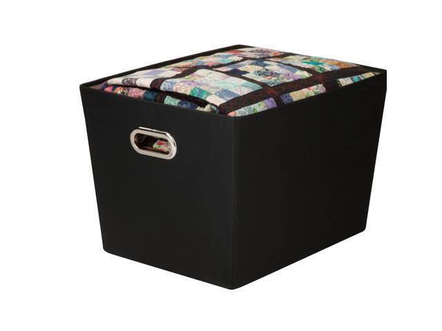 Honey Can Do Large Decorative Storage Bin With Handles Black