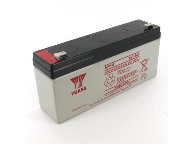 Yuasa NP3-6 6V/3Ah Sealed Lead Acid Battery-F1 Terminal