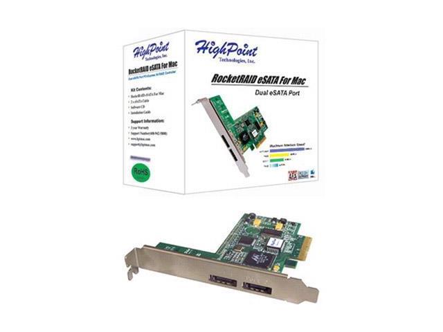 HighPoint RocketRAID eSATA for Mac PCI Express x4 SATA II (3.0Gb/s) Controller Card
