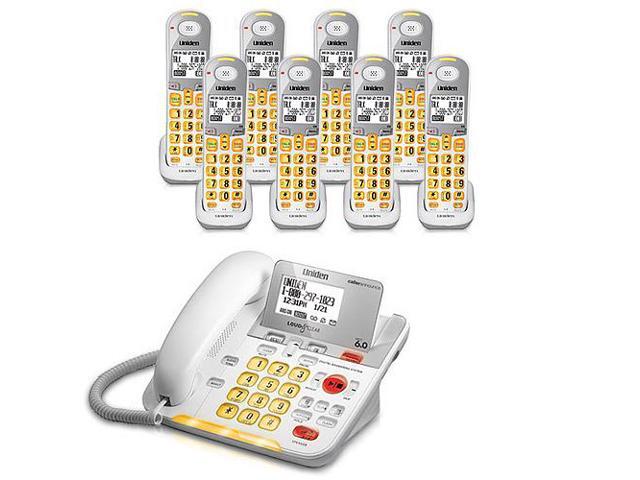 Uniden D3098 8 Corded Cordless Amplified Phone W Lcd Display 7 Extra Handsets Newegg Com