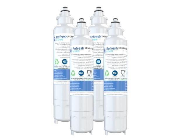 Replacement Refresh R-9490 Refrigerator Water Filter Compatible with LG ADQ73613401 & Kenmore 469490 (4 Pack)