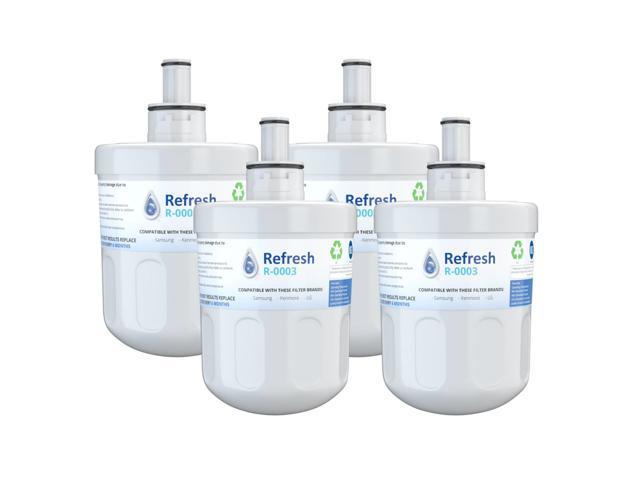 Replacement Water Filter Compatible with Samsung RSG257AARS/XAA Refrigerator Water Filter - by Refresh (4 Pack)