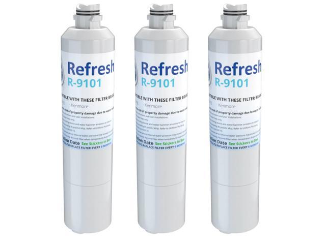 3 Pack Refresh Water Filter Fits Samsung RF25HMEDBSG/AA Refrigerators 