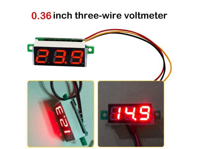 DC 0-100V Wires LED 3-Digital Mini Voltmeter Meter Display Voltage Panel Test