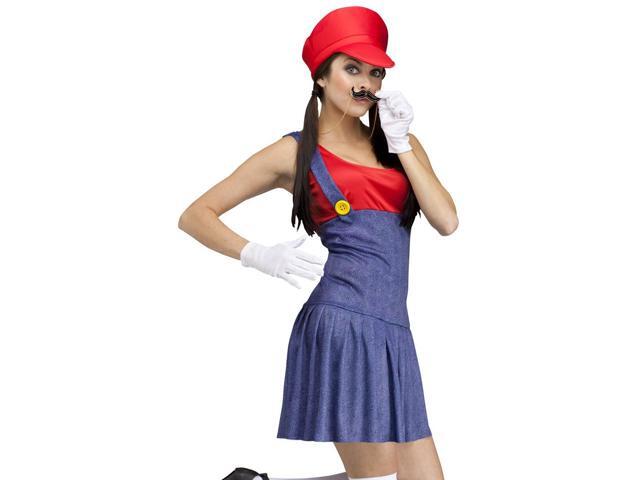 Sexy Video Game Plumber Brothers Red Halloween Costume Sexy Video Game Plumber Brothers Red Halloween Costume