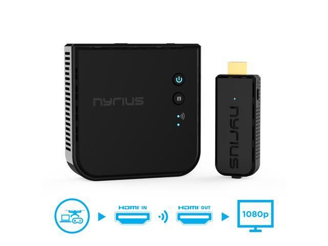 Nyrius ARIES Prime Wireless Video HDMI Transmitter & Receiver for Streaming HD 1080p 3D Video & Digital Audio from Laptop, PC, Cable, Netflix, YouTube, PS to HDTV/Projector (NPCS549)