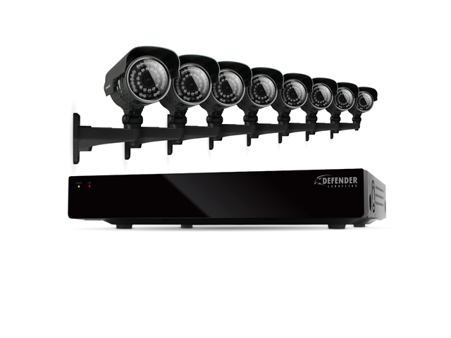 Defender 8CH H.265 Security DVR w/ 8x 600TVL IR Cut Filter 100ft Cameras - 21025