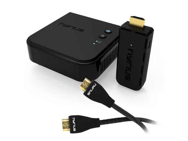 Nyrius ARIES Pro+ Wireless HDMI Video Transmitter & Receiver to Stream 1080p Video up to 165ft from Laptop, PC, Cable Box, Game Console, DSLR Camera with Bonus HDMI Cable (NPCS650)