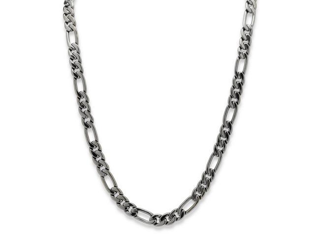 Palmbeach Jewelry Mens Figaro Link 105 Mm Chain Necklace Black Rhodium Plated 30 Neweggcom