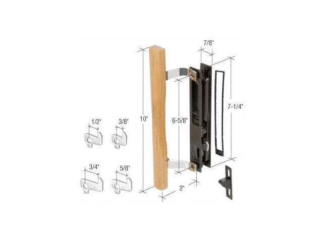 Crl Wood Black Flush Mount Sliding Glass Door Handle Set 6 5 8 Holes For Croft Doors Newegg Com