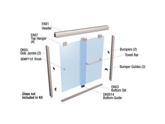 Crl Brush Nickel 60 X 60 Suite Ek Series Shower Door Kit