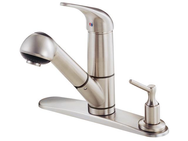 Danze D455612ss Melrose Single Handle Kitchen Faucet With Classic Pull Out Spout Stainless Steel Newegg Com