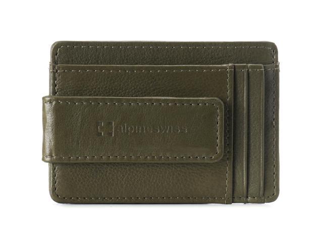 Alpine Swiss Mens RFID Safe Magnetic Money Clip Wallet Slim Front Pocket Wallet