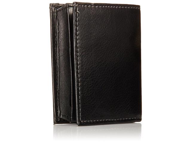 Kenneth Cole REACTION Mens Wallet Leather Slim Square Passcase Bifold BLK