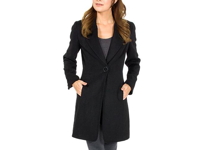 Alpine Swiss Stella Womens Wool Single Button Overcoat 7/8 Length Jacket Blazer