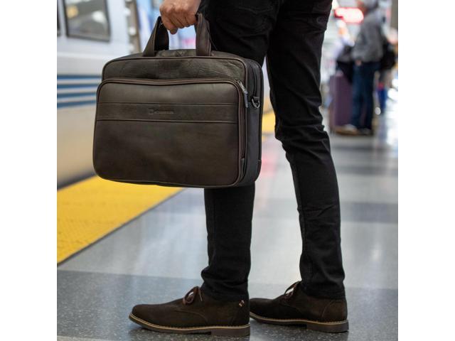 alpine swiss leather briefcase