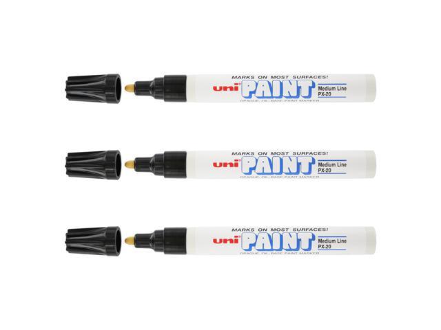 Uni-Paint PX-20 Oil-Based Paint Marker Black Ink 3-Count Medium Point