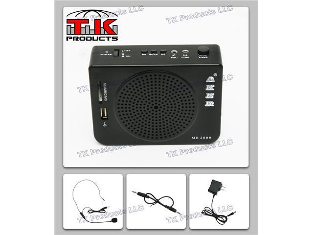 AKER MR2800 16W Rechargeable PA Voice Amplifier Booster FM MP3 For Teacher Coach 