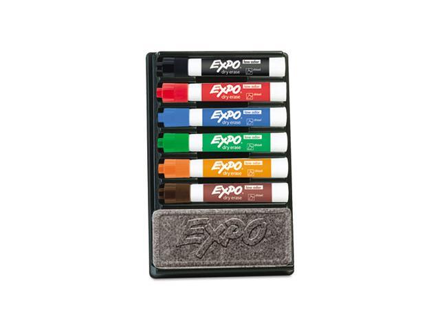 Expo Dry Erase Whiteboard Markers & Organizer Kit Asstd Chisel Tip SAN80556