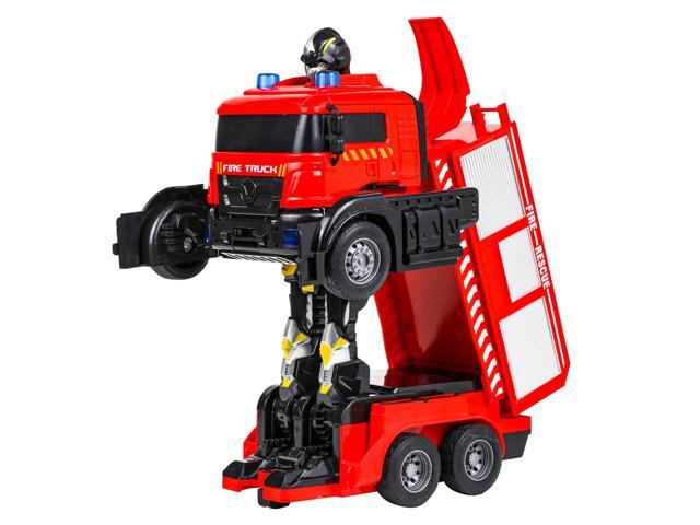 Kidplokio 2 in 1 Transforming Toys Robot Fire Truck RC Car Boys Ages 6 and Up