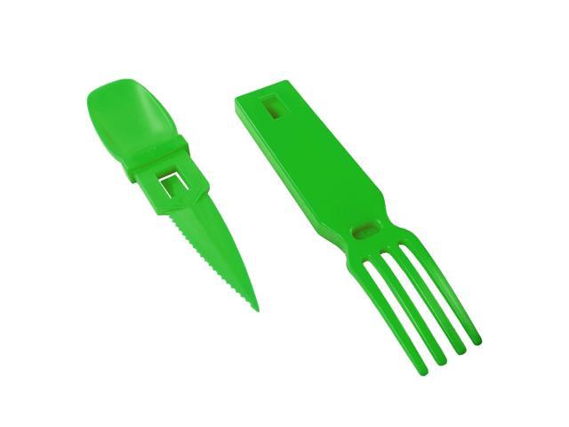 ASR Outdoor 3 in 1 Portable Plastic Utensils Flatware Camping ...