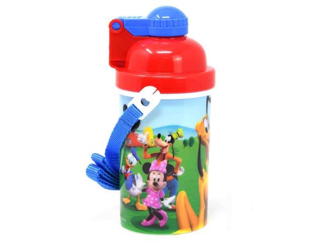 Disney Mickey Mouse Kids Water Bottle Canteen Pop Up Lid and Carrying Strap  12oz 