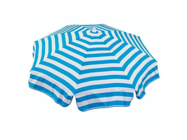 Photo 1 of 6ft Italian Market Tilt Umbrella Home Patio Sun Canopy Teal Stripe - Patio Pole