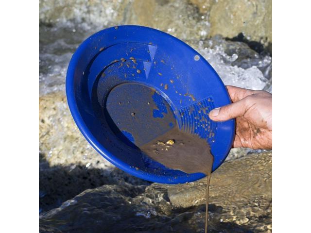 ASR Outdoor Blue 8 Inch Gold Mining Pan for Gold Prospecting 2 Riffle Types