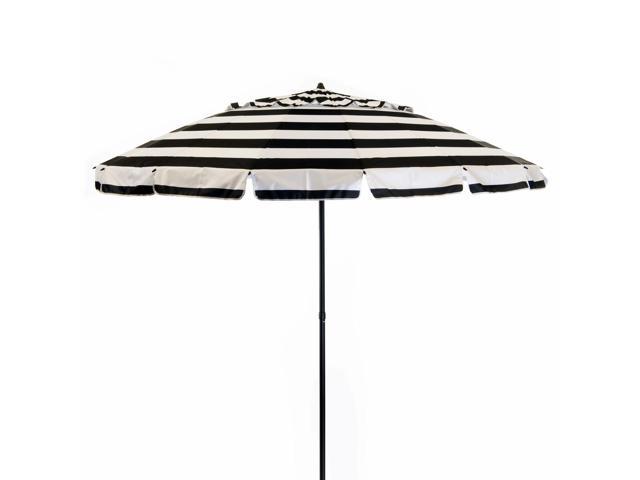 Destinationgear Deluxe Beach Patio Umbrella Black White Stripes 8ft Diameter Newegg Com