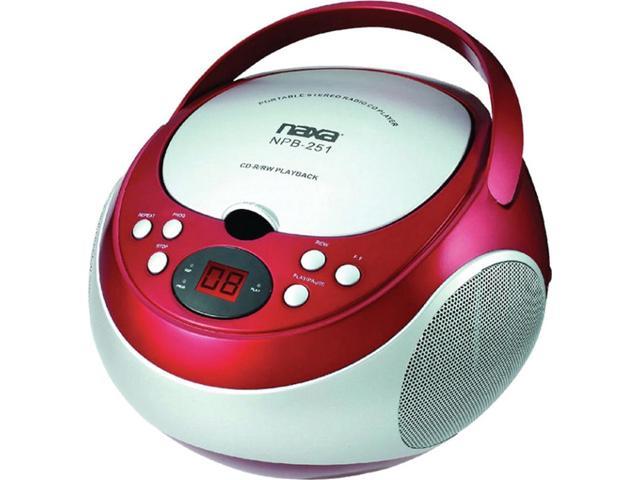 Naxa Portable Cd Player With Amfm Stereo Radio Red 7775