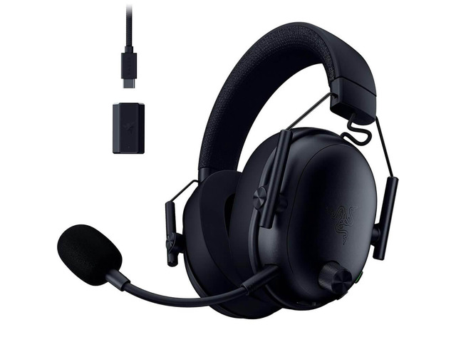 Razer BlackShark V3 Wireless PC Gaming Headset, 50mm Drivers, Super Wideband Mic, 2.4 GHz & Bluetooth & USB, 70 Hr Battery, Multi-Platform, Black