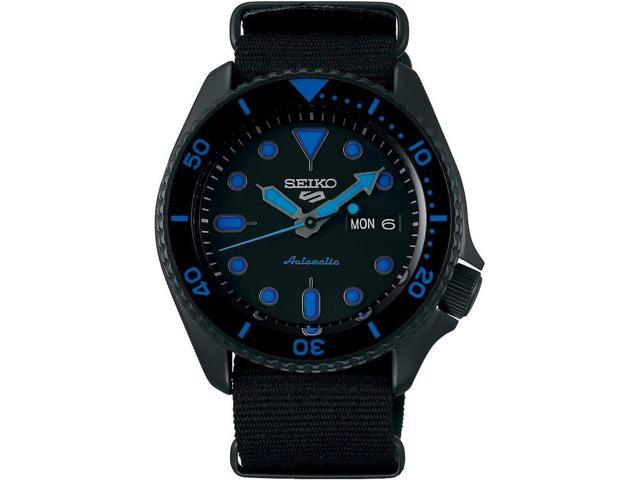 Seiko SRPD81 5 Sports 24-Jewel Automatic Watch - Black/Blue - Nylon