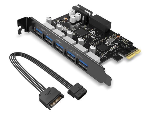 ORICO Monster USB 3.0 PCI - Express Card with 5 Rear USB 3.0 Ports and 1x Internal USB 3.0 20-PIN Connector Controller Adapter Card (PVU3-502I)