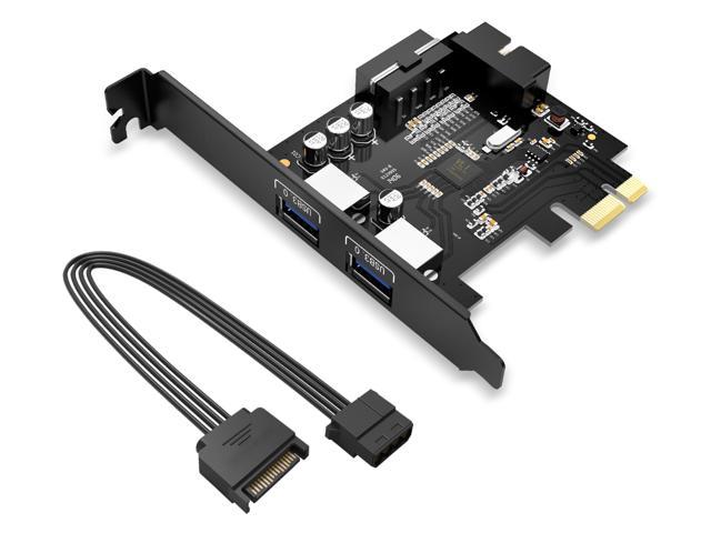 Orico Usb 3 0 Pci Express Card Hub Controller Adapter Card With 2 Rear Usb 3 0 Hosts And Internal Usb 3 0 With 15pin Power Connector Black Newegg Com
