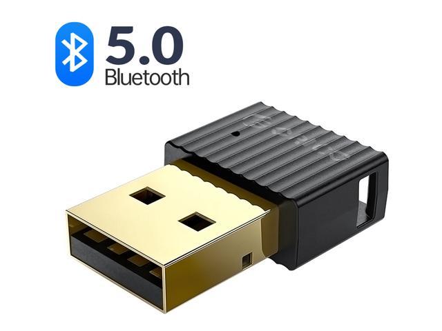 Mini USB Bluetooth 5.0 Adapter,2 in 1 Audio Receiver Transmitter USB Adapter Receiver Transmitter for Computer Keyboard Mouse Printer TV PC Laptop Black One Size