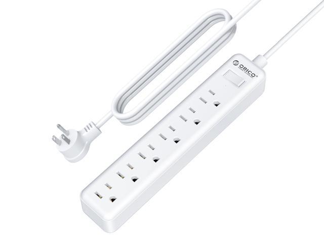 ORICO 6-Outlet Surge Protector Power Strip Surge 175 Joules   4.92ft Cord  LED Indicator Arrest Home/Office , White  Color
