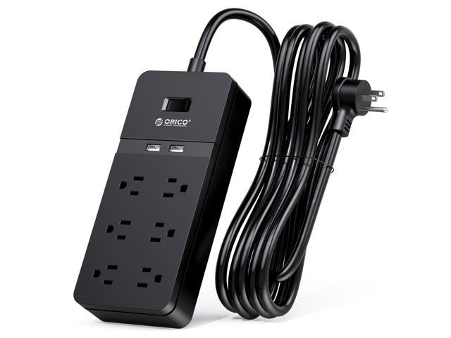 Orico 15 Ft Power Strip 6 Surge Protector Provides A Total Output Of 1875w With 2 Smart Usb Charging Port Wall Mount For Home Office Travel Black Newegg Com - Bestek 1875w Usb Wall Charging Station