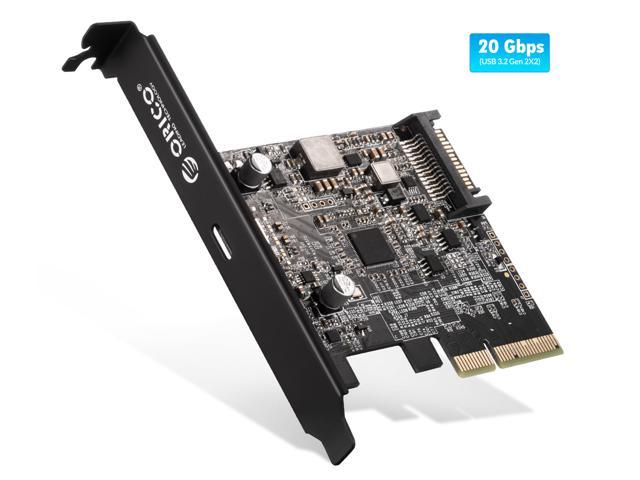 20 Gbps PCI-Express Type C Expansion Card, ORICO PCI-Express to USB 3.2 Gen 2x2 (20 Gbps) for Windows 7/8/10/Linux/MAC OS, Compatible Slot: PCIe x4 (3.0), PCIe x8, PCIe x16