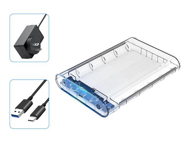 ORICO USB3.1 Type-C 3.5 inch Hard Disk Drive Enclosure Transparent External 16TB Hard Drive Disk Case for 2.5" 3.5" SATA HDD and SSD Tool Free Support UASP