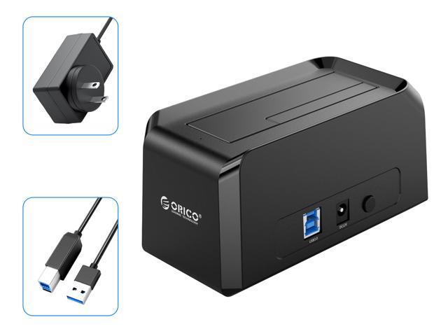 2.5/3.5-Inch External Hard Drive Enclosure Docking Station USB 3.0 Data Transfer Support SATA HDD SSD Support Automatic Sleep
