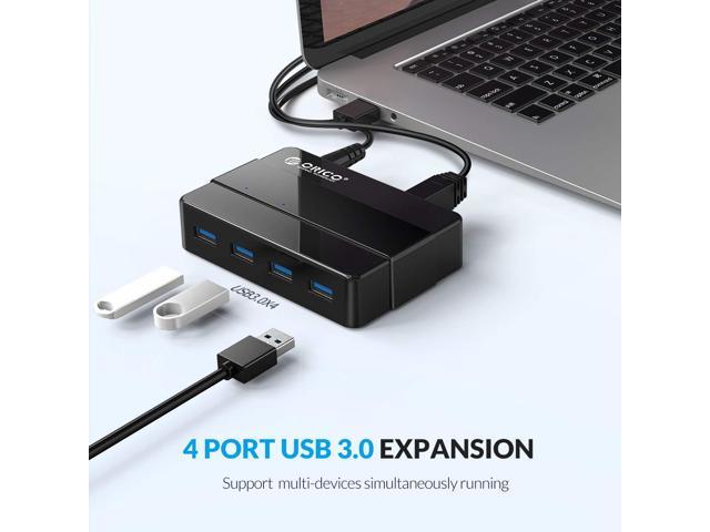 ORICO 4-Port Hub Mobile Hard Disk Mac OS and Linux Wireless Devices Support Windows USB3.0 * 1 USB2.0 * 3 Hub with 5V 2A Type C Power Supply Port for U Disk