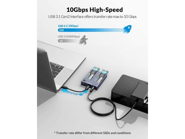 Orico M Nvme Cloner Dual Bay Nvme Docking Station Usb C To Nvme Ssd Enclosure Aluminum M